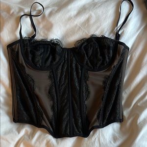 Elegant Black Lace Bustier